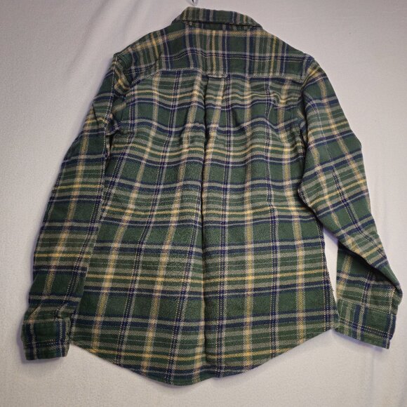 Woolrich Green and Beige Plaid Flannel Shirt - Picture 2 of 10
